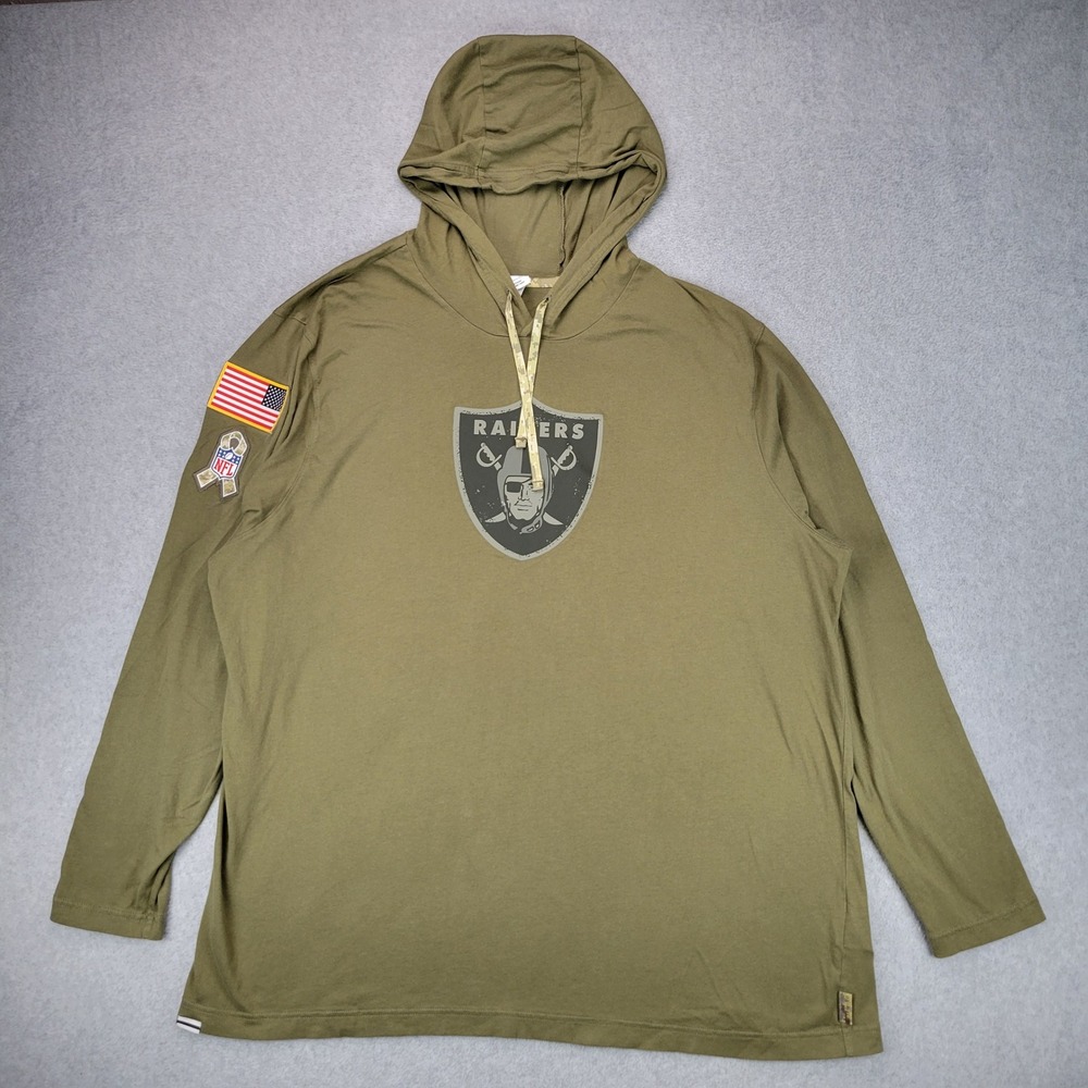Nike NFL Raiders Light Hoodie Mens 3XL Olive Green Salute to Service Dri-FIT
